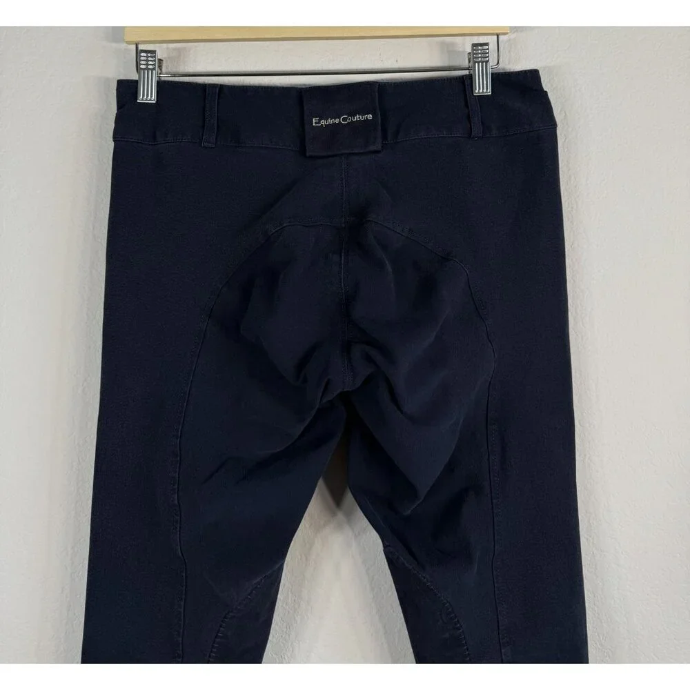 Equine Couture Horse Riding Schooling Breech Navy‎ Embroidered Women’s 30 Pants